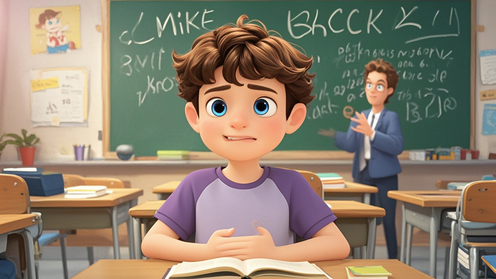Because Mike didn't have breakfast. His tummy is growling. He cannot focus on what the teacher said.