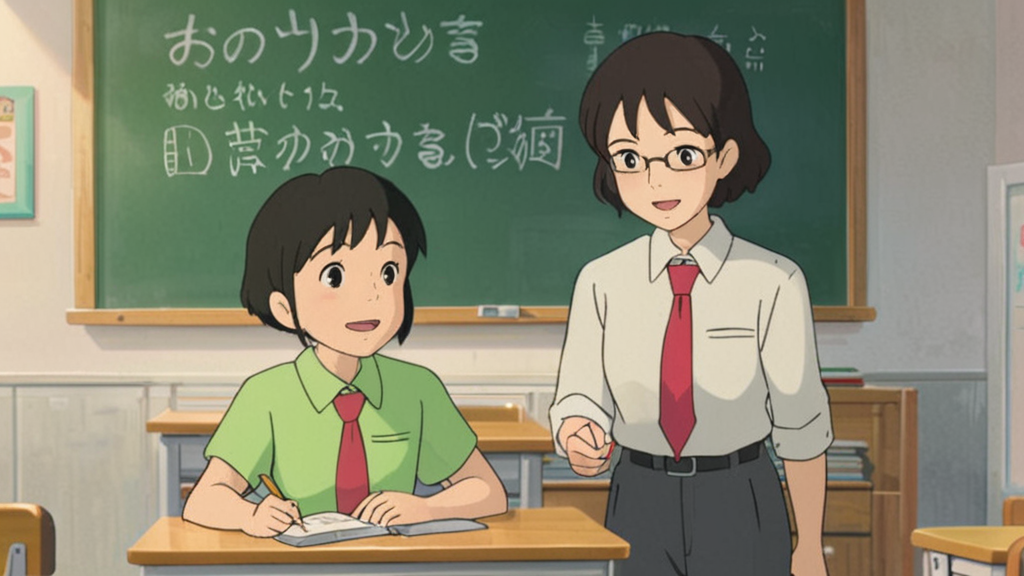 After praising Zhang Peng, the teacher says Xiaomi does a great job. Then the teacher takes out some beautiful stickers. The teacher also takes out a reward for Zhang Peng. Amy takes out a big apple and gives it to Zhang Peng to show her thanks.