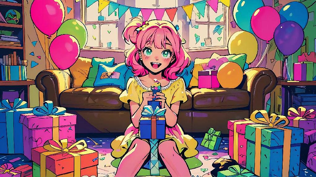 Amy will share these gifts with her friends. Then they can have a small party to play with these gifts and enjoy a happy time together.