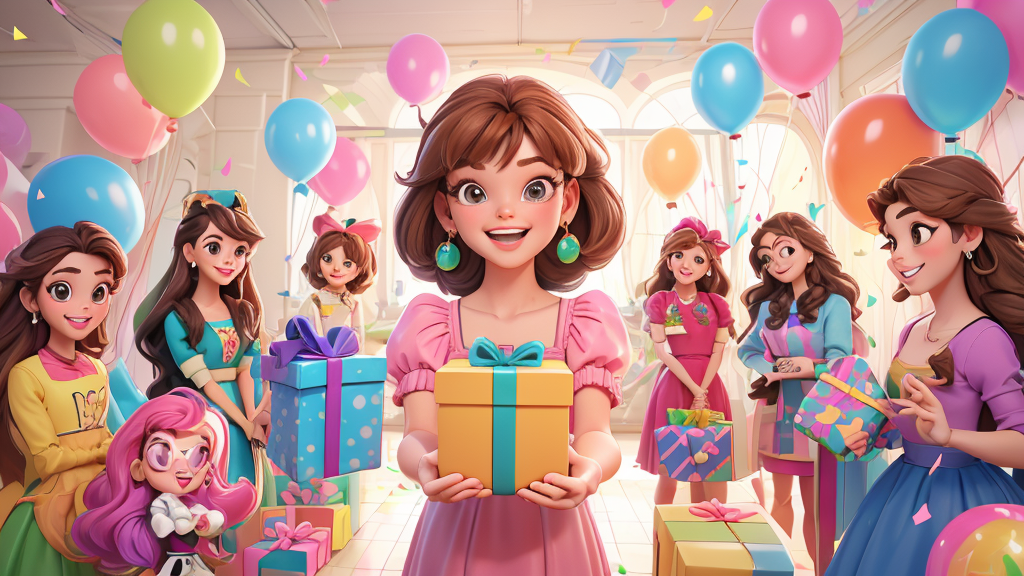 Amy will share these gifts with her friends. After that, they will have a party together. They will use these gifts to play games in English.