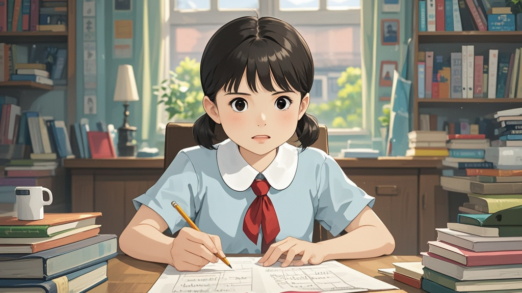 Chen Jie thinks her mother is right. She believes her mom is correct. She definitely wants to manage her time well. She uses a pencil and paper to make a time plan.