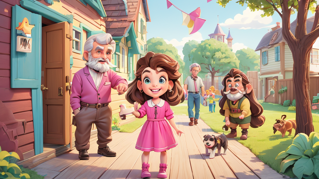 The elderly neighbours are very glad. They invite Amy to their home to eat delicious cookies. After that, they take a walk in the community together. Then they fly kites, race horses and play with dogs.