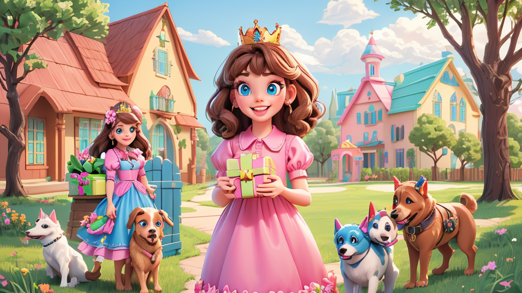 Amy will share these gifts with her friends. Then, Amy becomes the princess of her community. She can keep dogs, cats and birds everywhere in the community. The community becomes a paradise for a lot of animals.