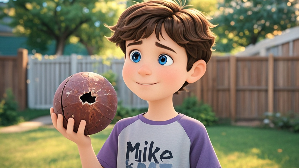 One day, Mike finds an old ball. It has some holes and looks not very good. But does Mike have ways to fix it up?