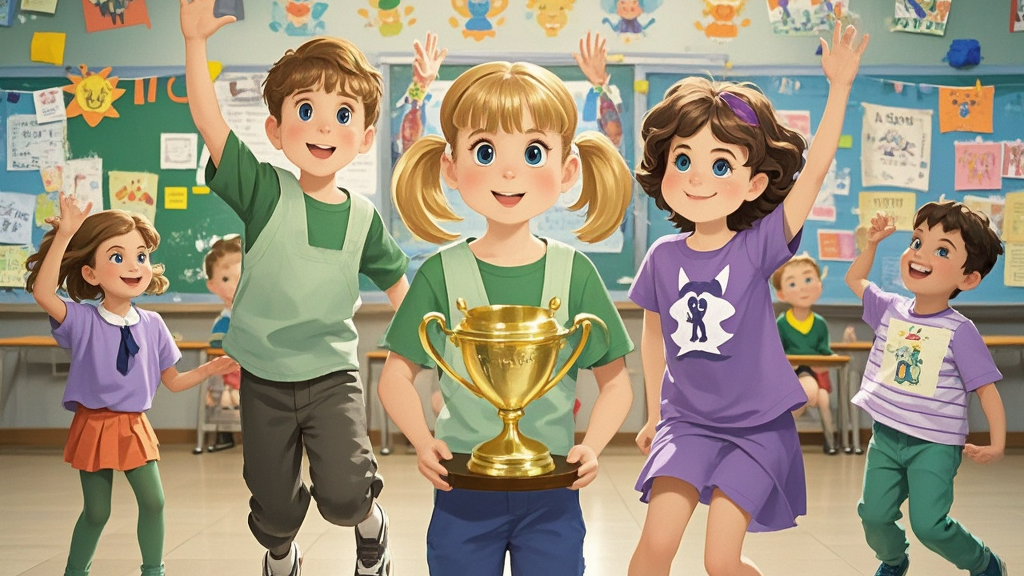 They join in the remake of old things competition and won first prize. They jump up and down with joy. They feel very proud of themselves. They felt glad during the old toys making. They will do more old things like this in the future and it will become their good habit.