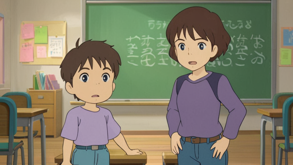 The teacher is waiting for Mike. When Mike finally comes in late, the teacher looks angry. The teacher doesn't like students to be late.