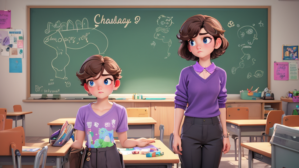 The teacher doesn't like students being late. She is waiting for Mike because he is late.