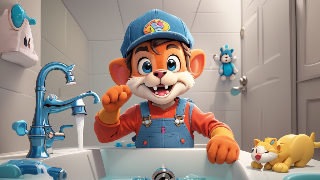 Bingo adds some hot water. The water is too hot and makes him uncomfortable. He is unhappy. Then he washes his face. After that, he brushes his teeth. Brushing his teeth is a good thing. He is clean. He is happy.