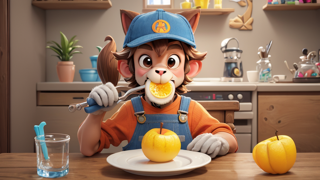 Then he takes a bite of lemon for breakfast. He finds it is too sour to eat.