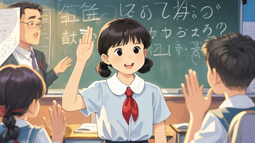 One day, our teacher asks a question. Chen Jie knows the answer. She raises her hand. She answers the question correctly. We clap for her.
