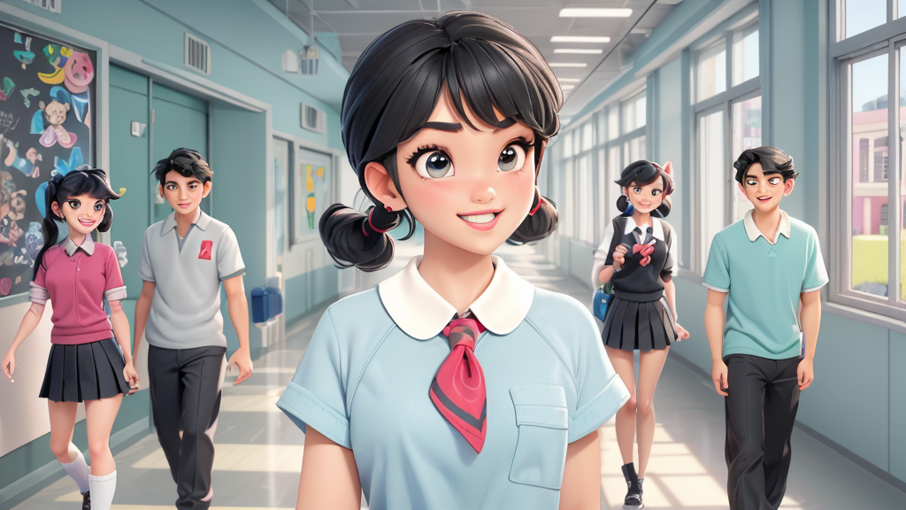 Chen Jie is shy. She doesn't talk much. When we say "hello" to her, she just smiles. Once, she just smiled and said: "Hi."