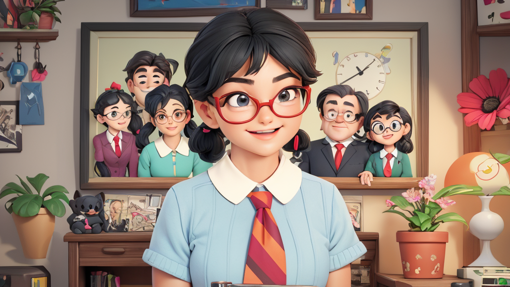 Chen Jie says, "My family is big." There are five people in my family. They are my mother, my father, my sister and me.