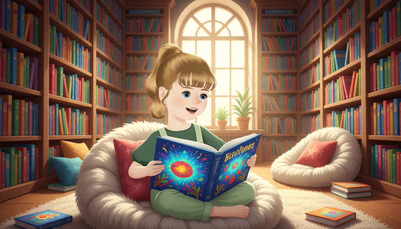 Sarah likes reading books.
Her favorite books are picture books.
She often reads picture books in the library.