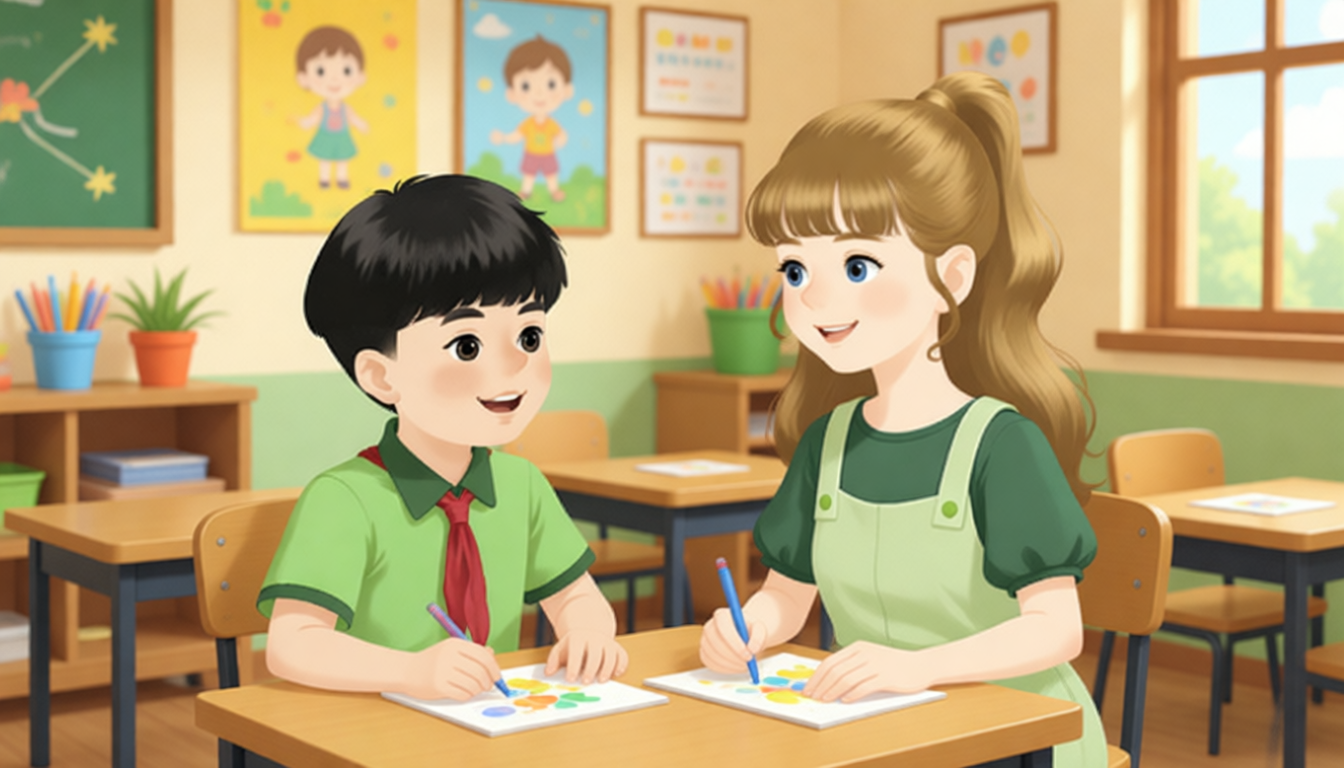 Zhang Peng’s best friend is Sarah.
Sarah is a girl.
She is tall and thin.
She has long hair.